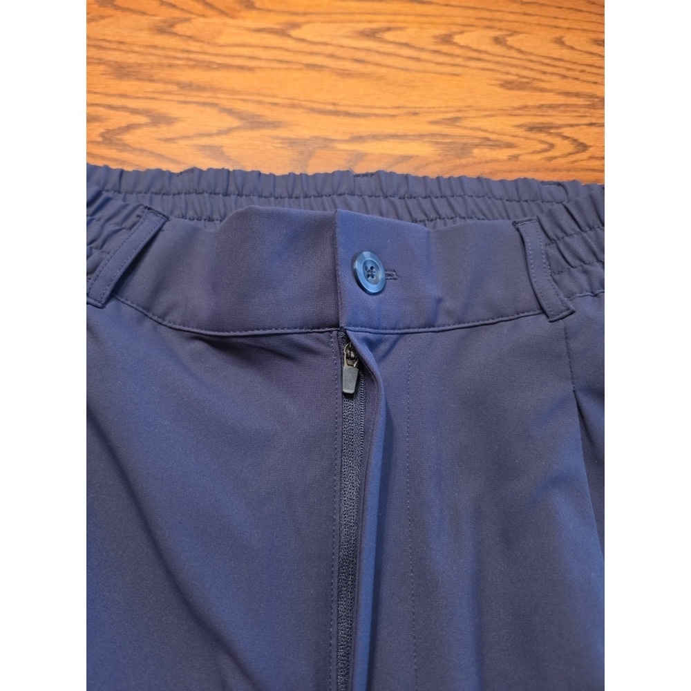 Beyond Yoga Status Stretch Wide Leg Trouser Pants Womens Medium Navy Pleated - Picture 6 of 14